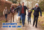 Adjustments have no age limit - family out for a walk